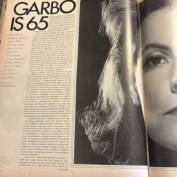September 8, 1970 LOOK MAGAZINE GARBO PORTRAIT OF A MYSTERIOUS WOMAN HANK STRAMS - Picture 13 of 13